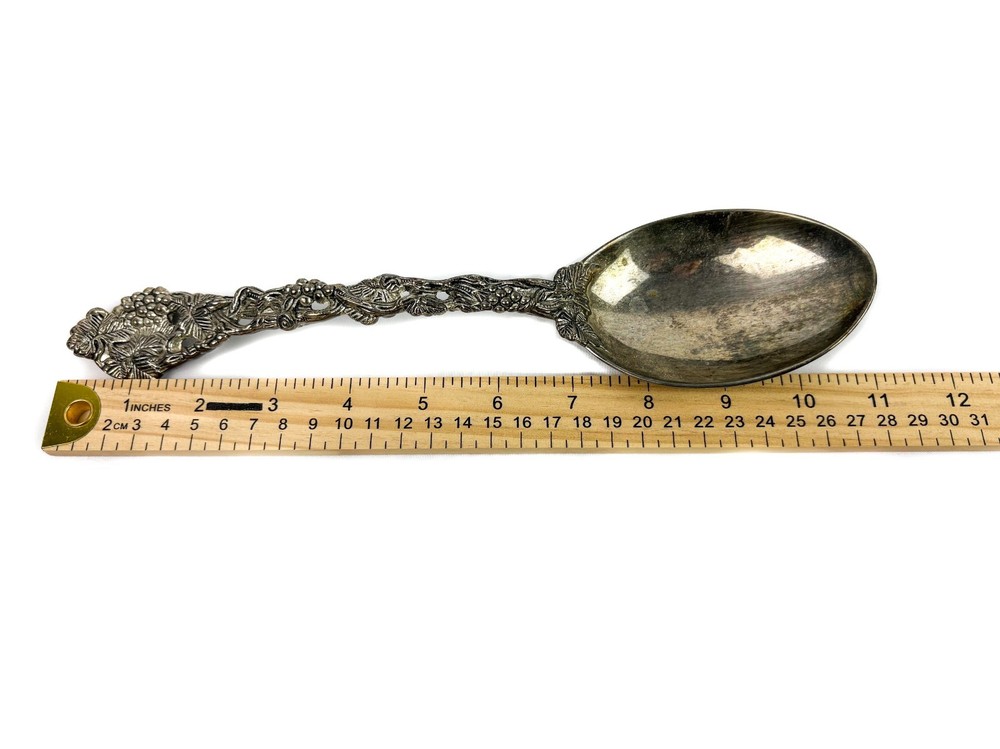 Vintage Godinger Silver Art Co. Servingware Set Grape Vine Pattern Spoon & Fork