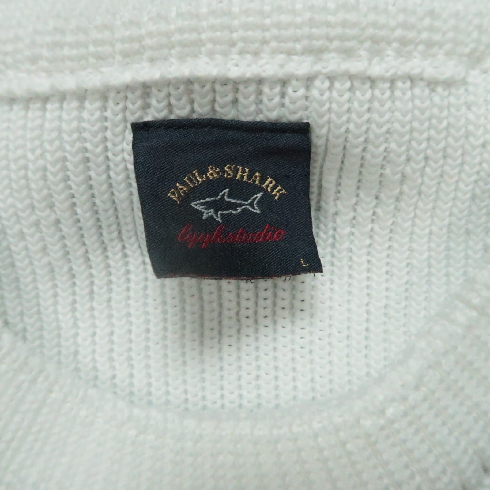 Paul & Shark Sweater Mens Large White Pullover Crew Waffle LQQK Studio