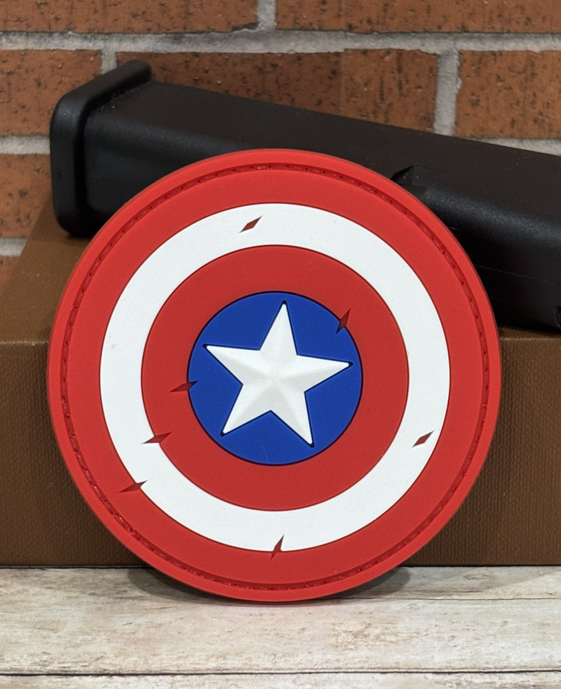 Tactical PVC Patch - Captain America Patch - Hook Loop Morale  Shield Patch
