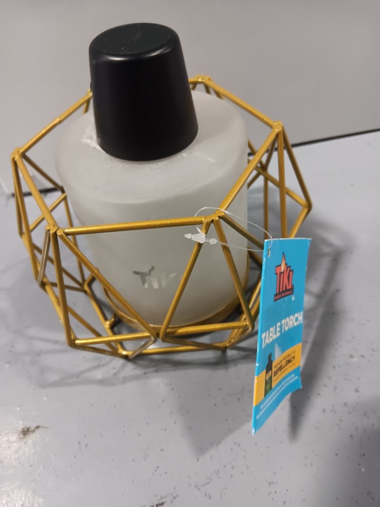 TIKI TABLE TORCH GEO GLOBE METAL TABLE