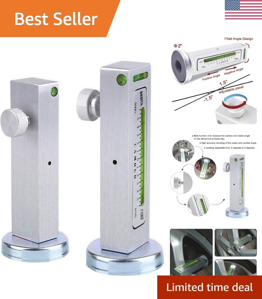 Adjustable Magnetic Gauge Tool Camber Alignment Tool Strut Wheel Alignment To...