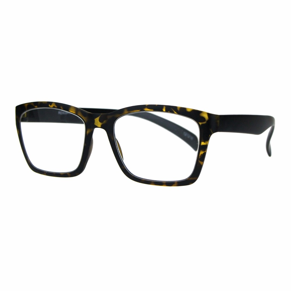 Unisex Reading Glasses Flexible Rectangular Matted Frame Magnified Readers