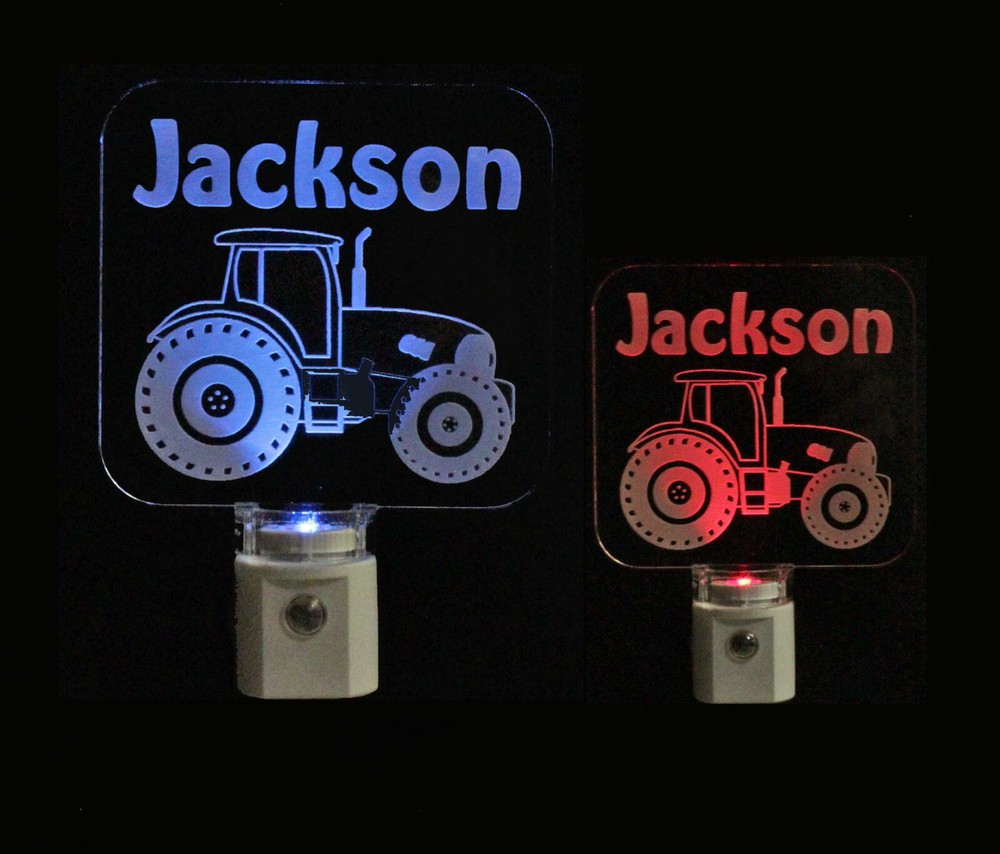 Personalized Kids Tractor night light, boys bedroom decor