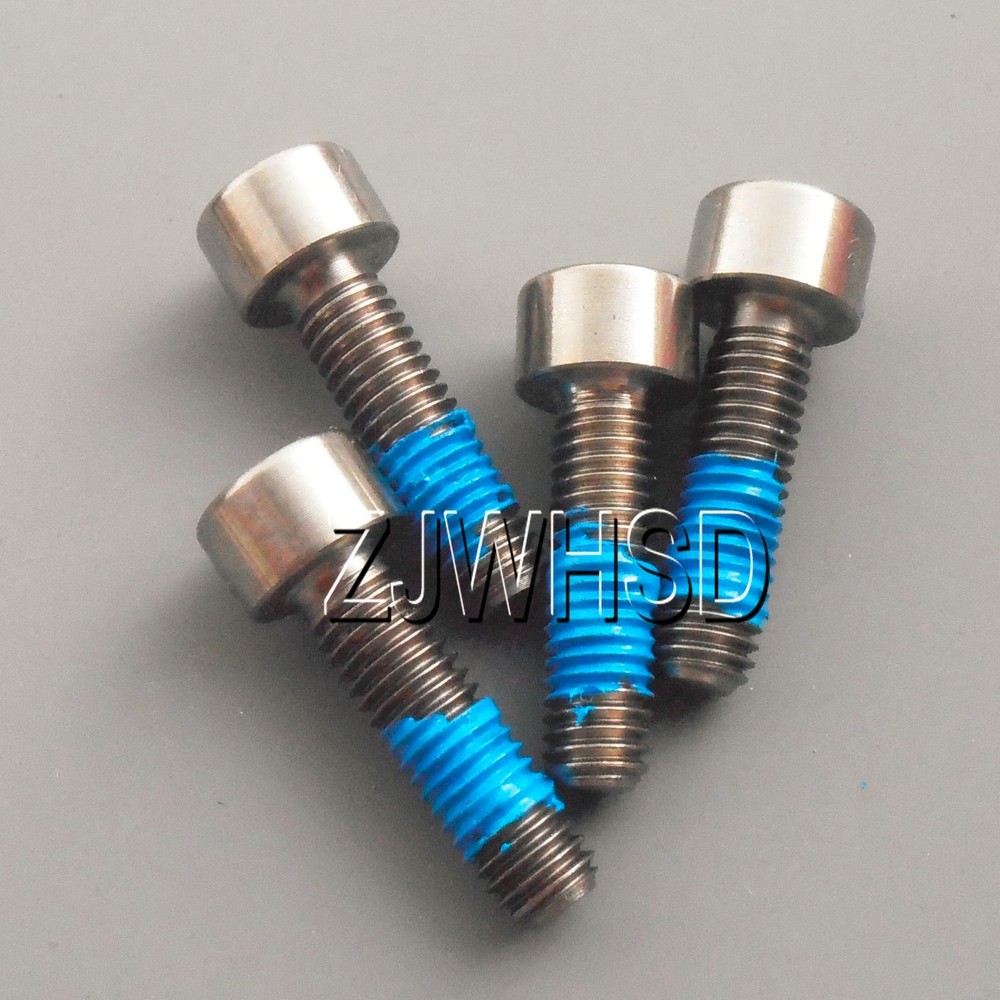 4pcs M5 x 18 Ti Titanium Screw Bolt Allen hex Socket Cap head with ThreadLocker