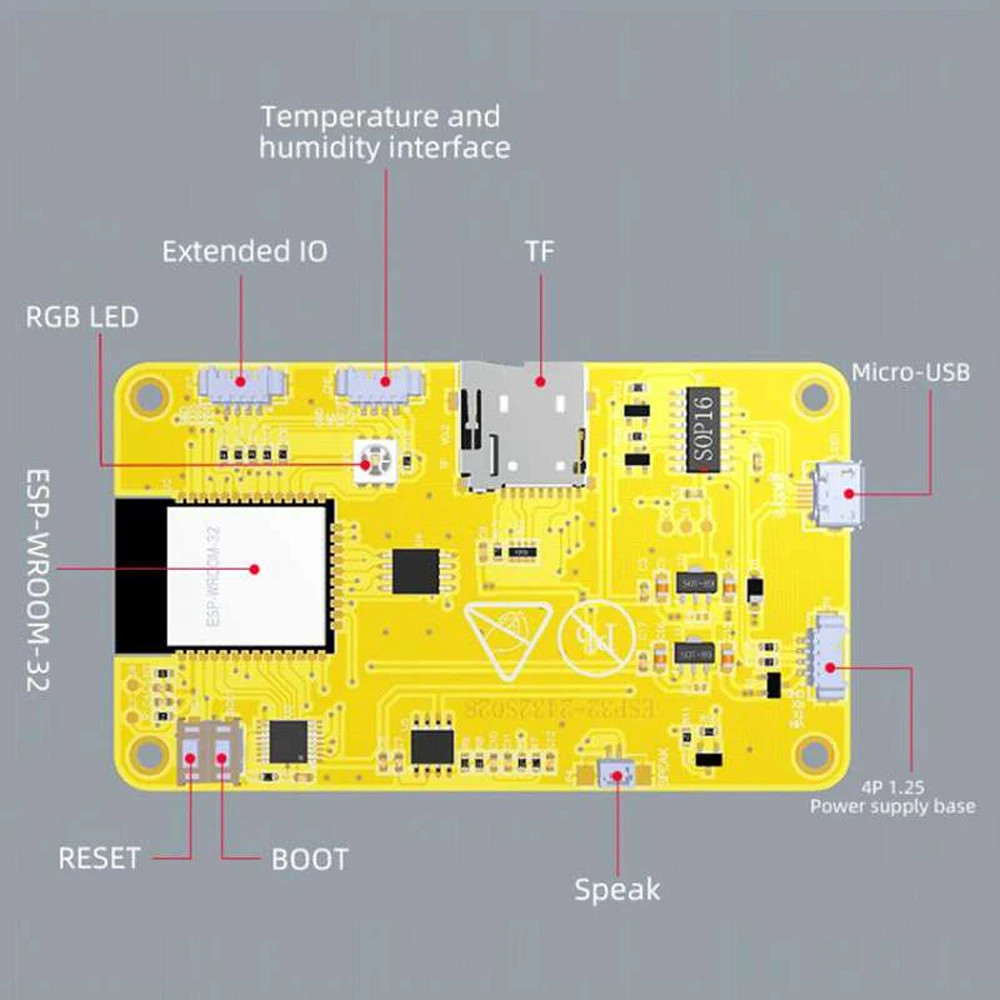 CYD ESP32-WROOM-32 Development Board w 2.8" Resistive Touch LCD For Projects US