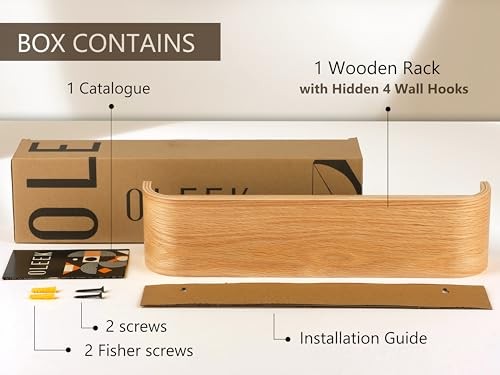 Wall Coat Rack - Wall Shelf with Hooks - entryway Hooks - entryway Shelf Beige