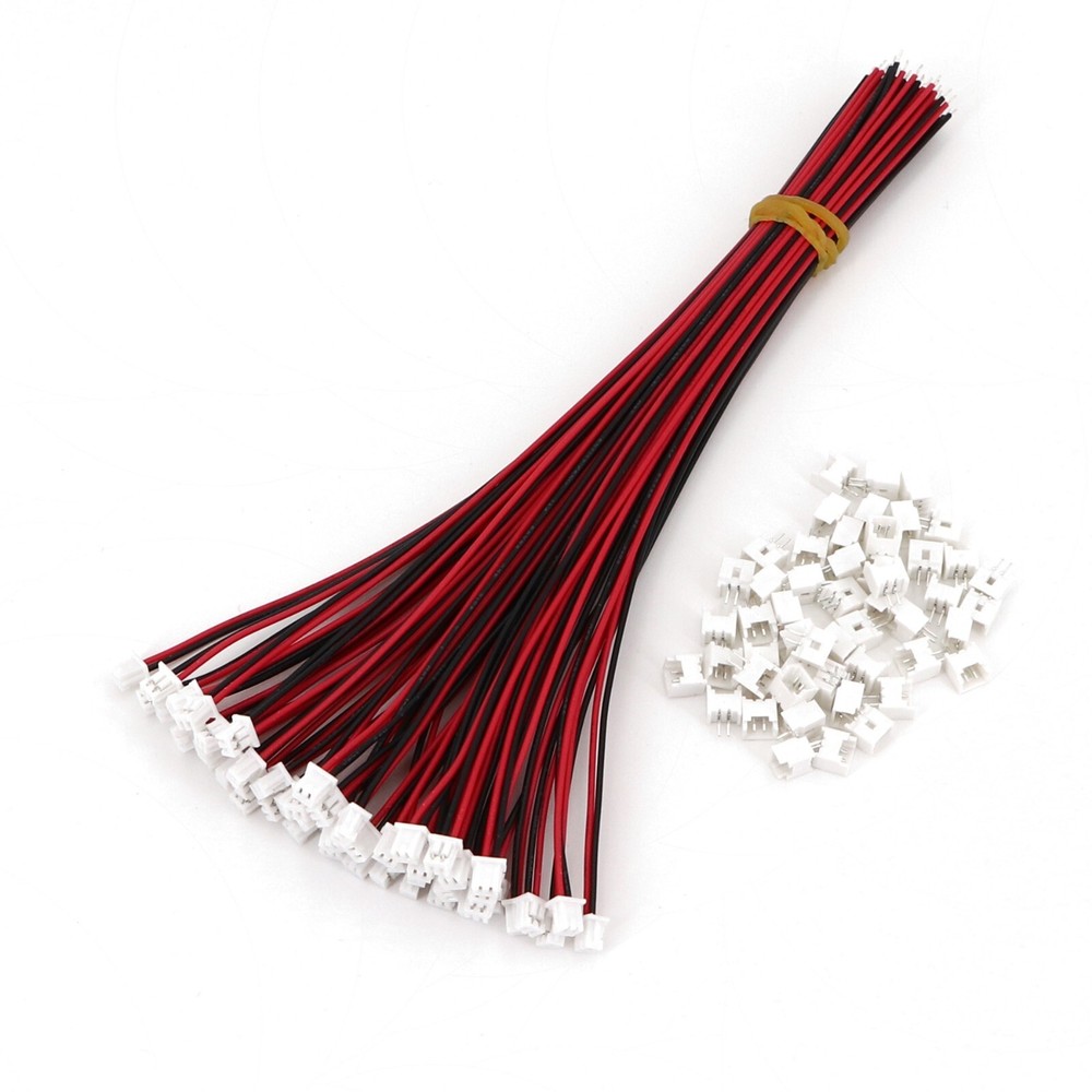 100Sets Micro JST 2-Pin Pitch 1.25mm Single End 15cm Wire To Board Connector