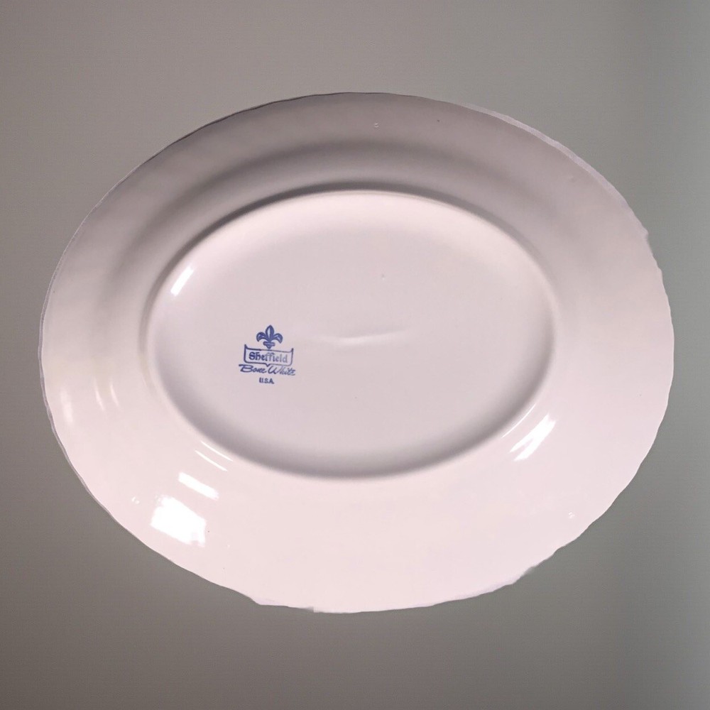 Bone White Oval Platter by Sheffield EUC 11.5” X 9”