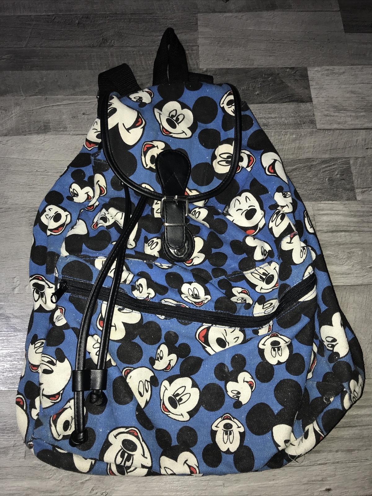 Disney Mickey Mouse Expressions Backpack All Over Print Blue & Black