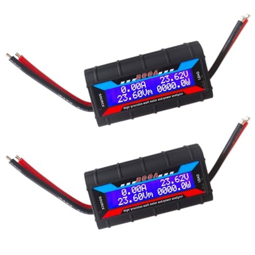 2Pcs 200A RC Watt Meter, DC 0-60V High Precision Power Analyzer, Volt 200A 60V