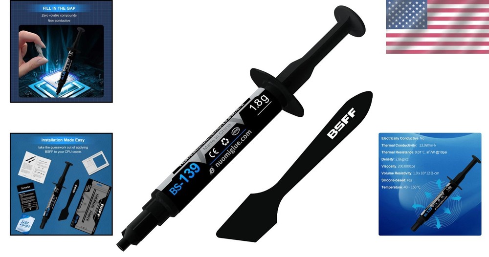 Carbon-Based Thermal Paste 1.8g - Non-Conductive Compound for Ultimate Safety