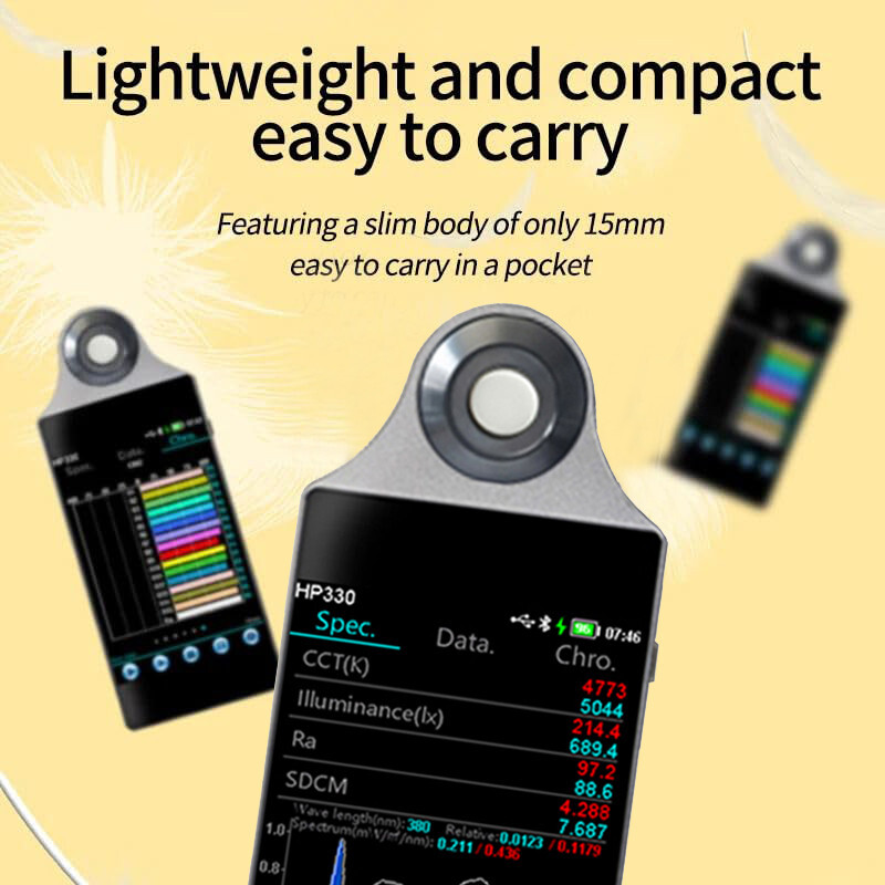Spectrometer CCT Lux Light Meter Analyzer Spectrophotometer with Android APP