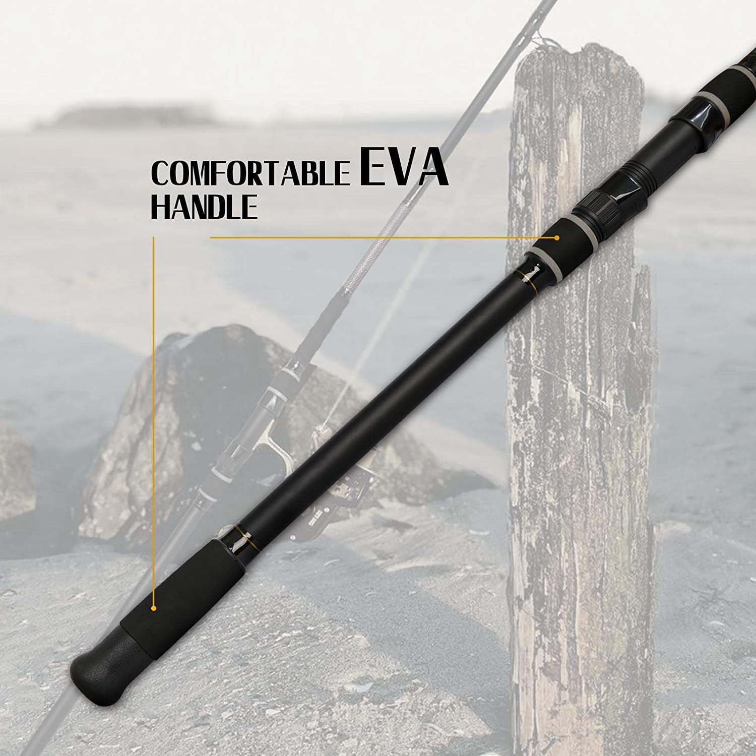 Surf Fishing Rod 2PC/3PC Travel Spinning Saltwater Pole 9'/10'/10'6"/12'/13'3"