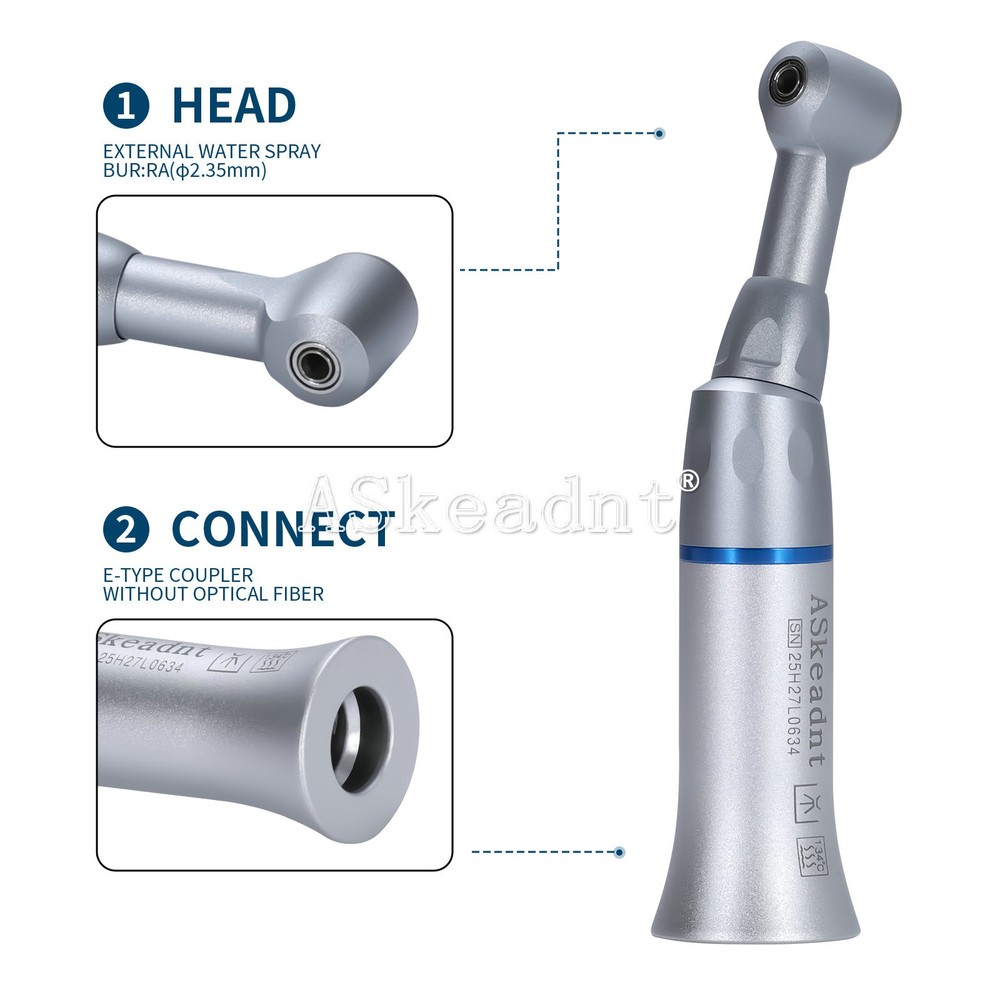 1-10 Dental Low Speed Handpiece Contra Angle Push Button E-Type ASKEADNT