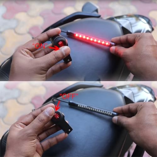 ATV Light Switch Red Waterproof Motorcycle 12V Handlebar RED Waterproof Switch