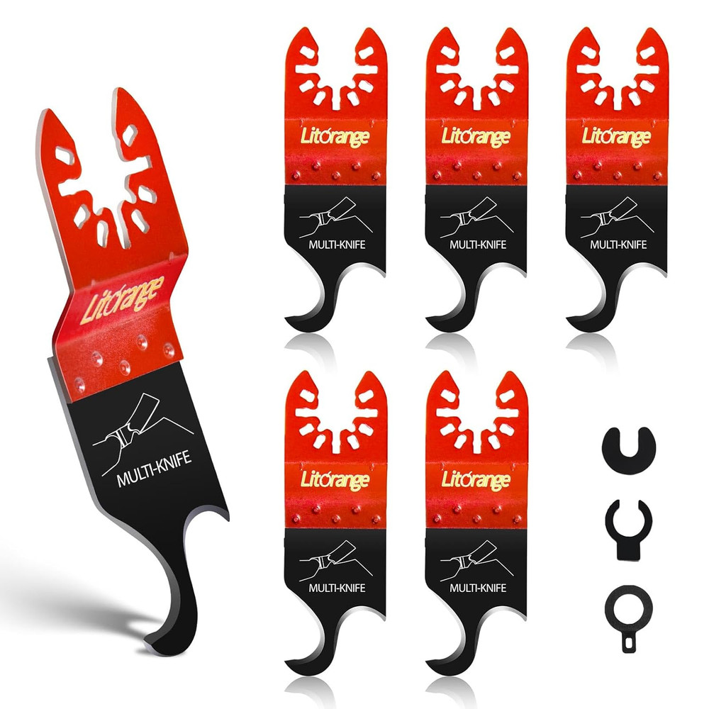 Extended Hook Blade for Oscillating Tool 5 Pack Multi-Tool Hook Knife