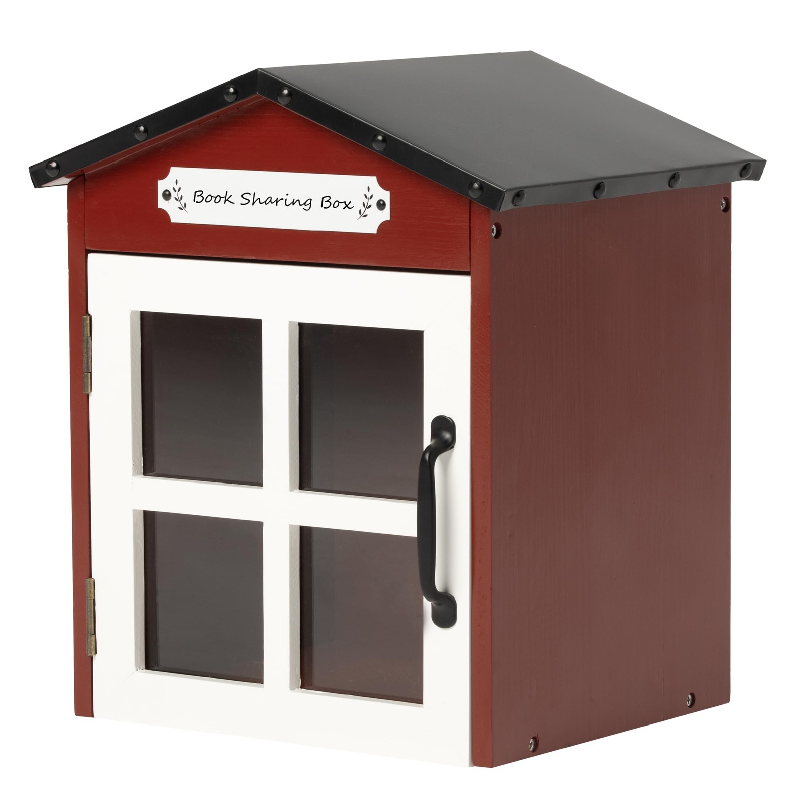 Little Library Box Outdoor: Natural Wood Free Library with Reinforced Waterpr...