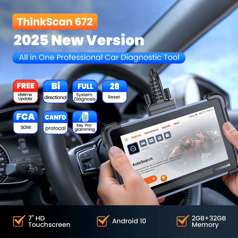 ThinkScan 689/689BT/672 Car Diagnostic Scanner OBD2 Scan Tool Active Test