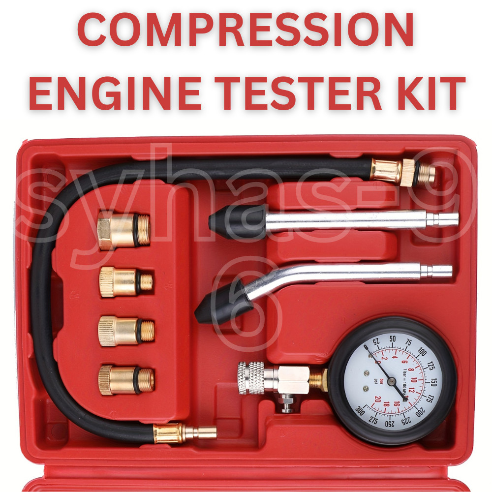 Compression Engine Tester Kit Cylinder Gauge Tool Gas Petrol Auto