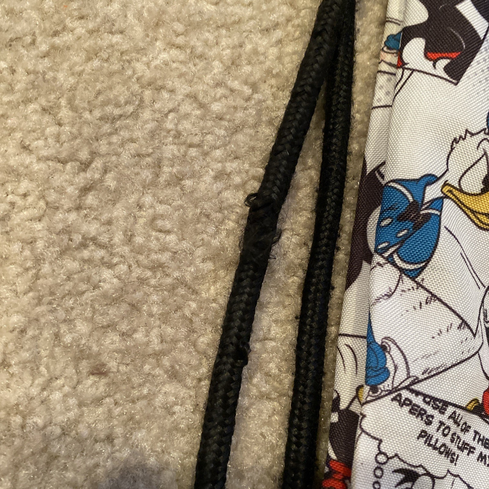 Walt Disney World Parks Drawstring Backpack Comic Strip Mickey Mouse Cinch Bag