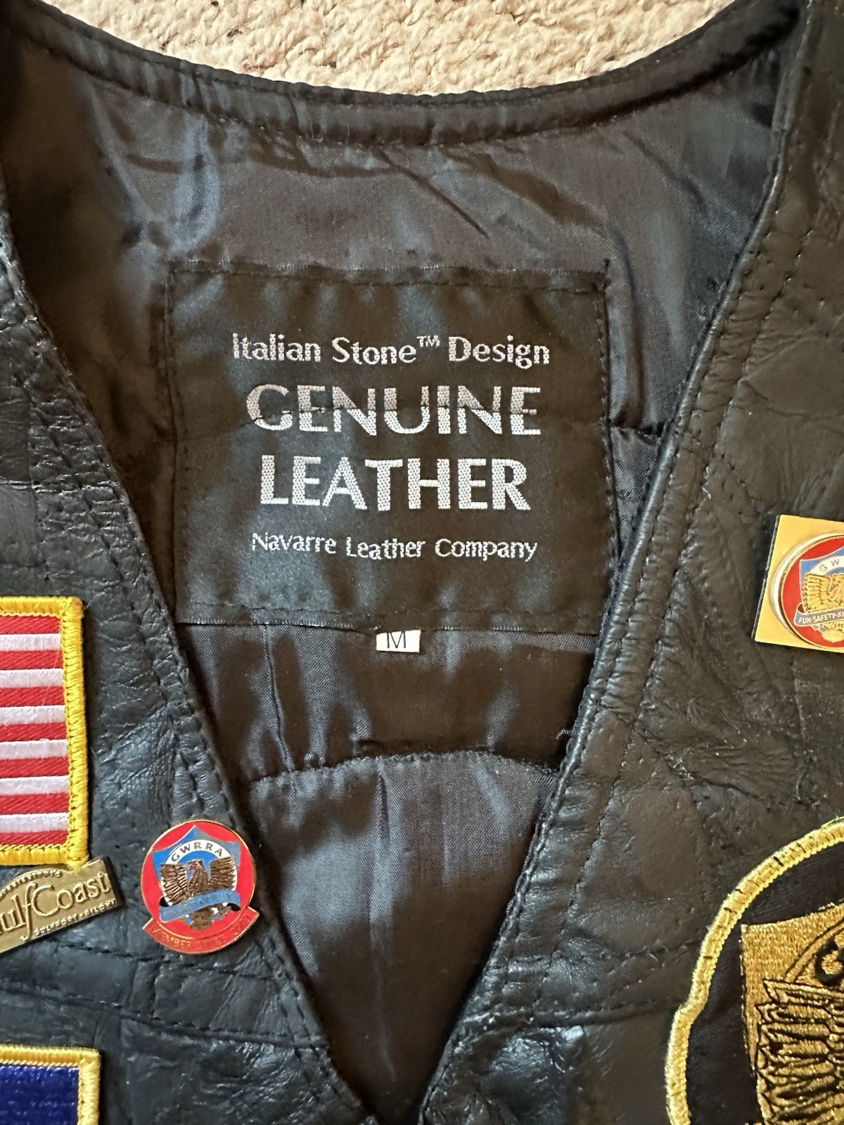 Vintage GWRRA Gold Wing Mississippi Chapter F Leather Vest Patches 2007