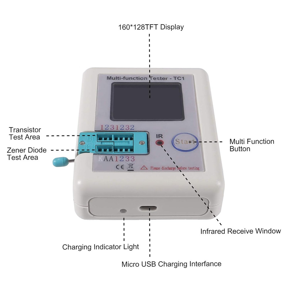 LCR-TC1 Multi-Function Tester Colorful Display Pocketable Multifunctional TFT Ba