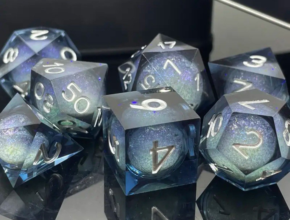 Space Dice Super Nova Polyhedral Sharp Edge Dice D&D Premium Resin DND Dice Set