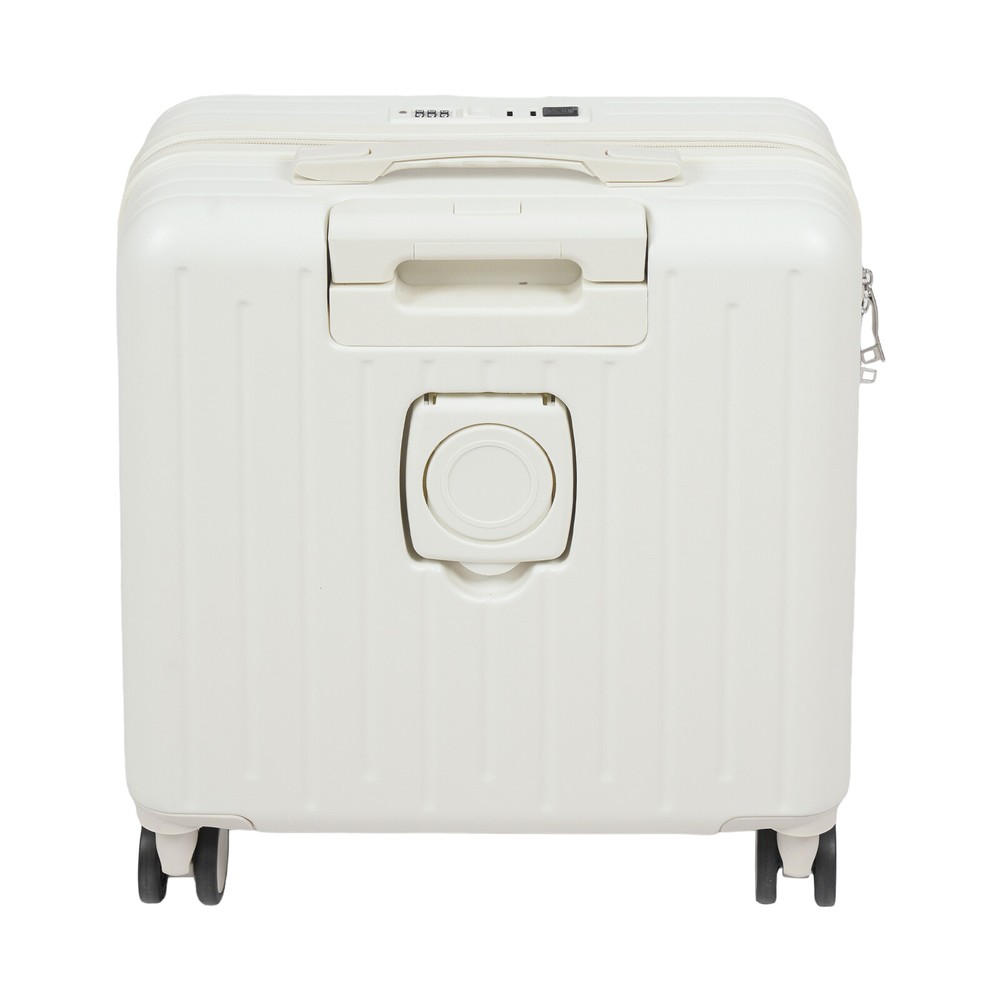 18" front Open Multi-function Suitcase Password Suitcase W/ USB Port+Cup holder