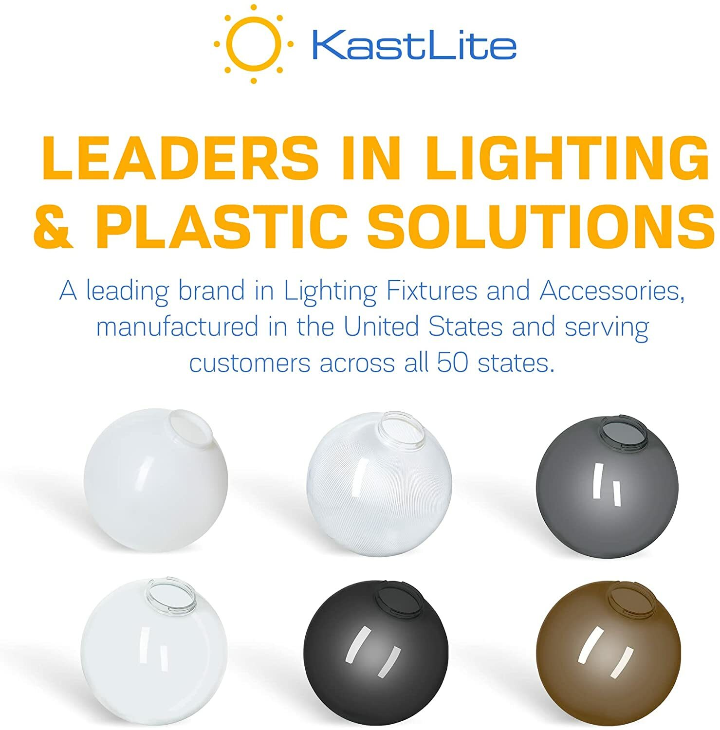 KastLite 10" White Acrylic Lamp Post Globe with 4-5/8" Twist Lock Neck