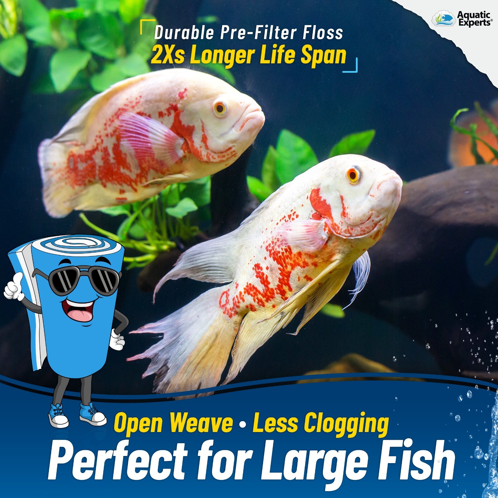 ClassicBlue Bonded Freshwater and Saltwater Safe Aquarium Filter Pad 0.75" Thick