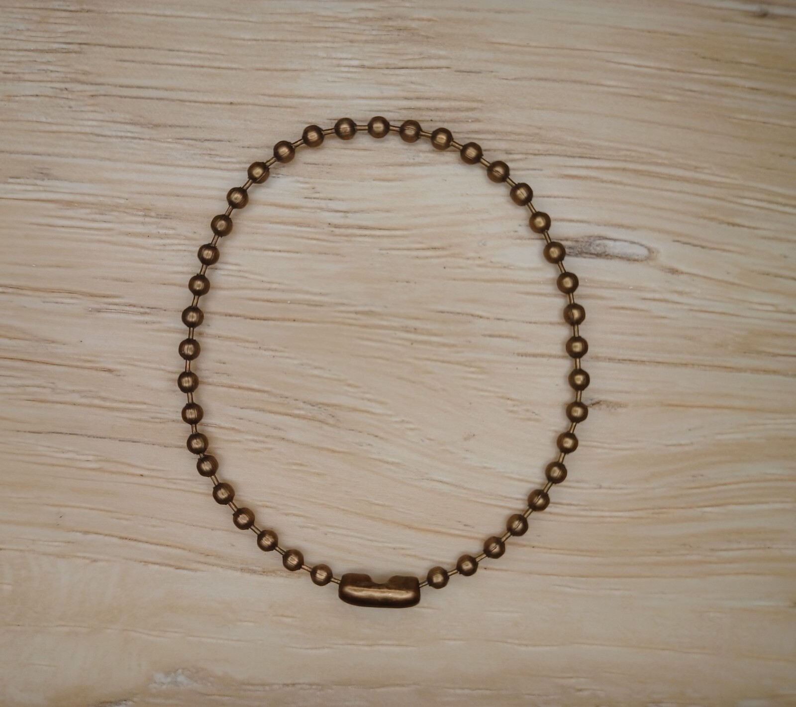 4.5" Antique Bronze Military Type 2.4mm Ball Bead Short Dog Tag Chain Key Chain