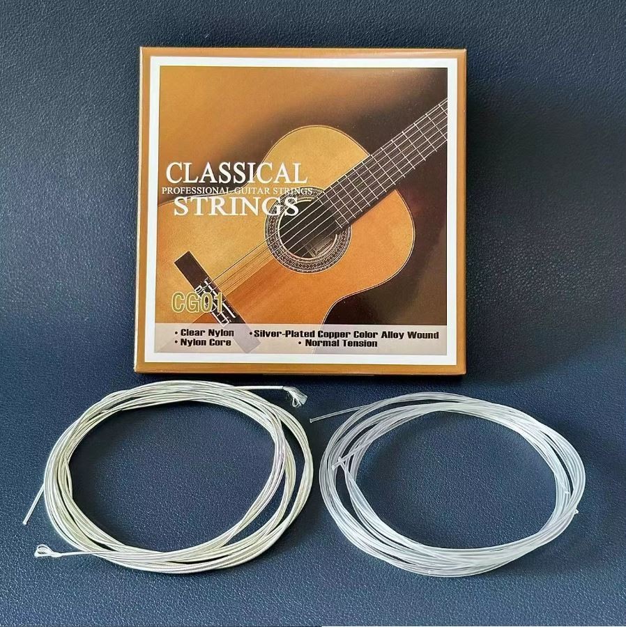 Classical Guitar Strings 028-043 Nylon Core Silver Plated Light 2 Free Picks