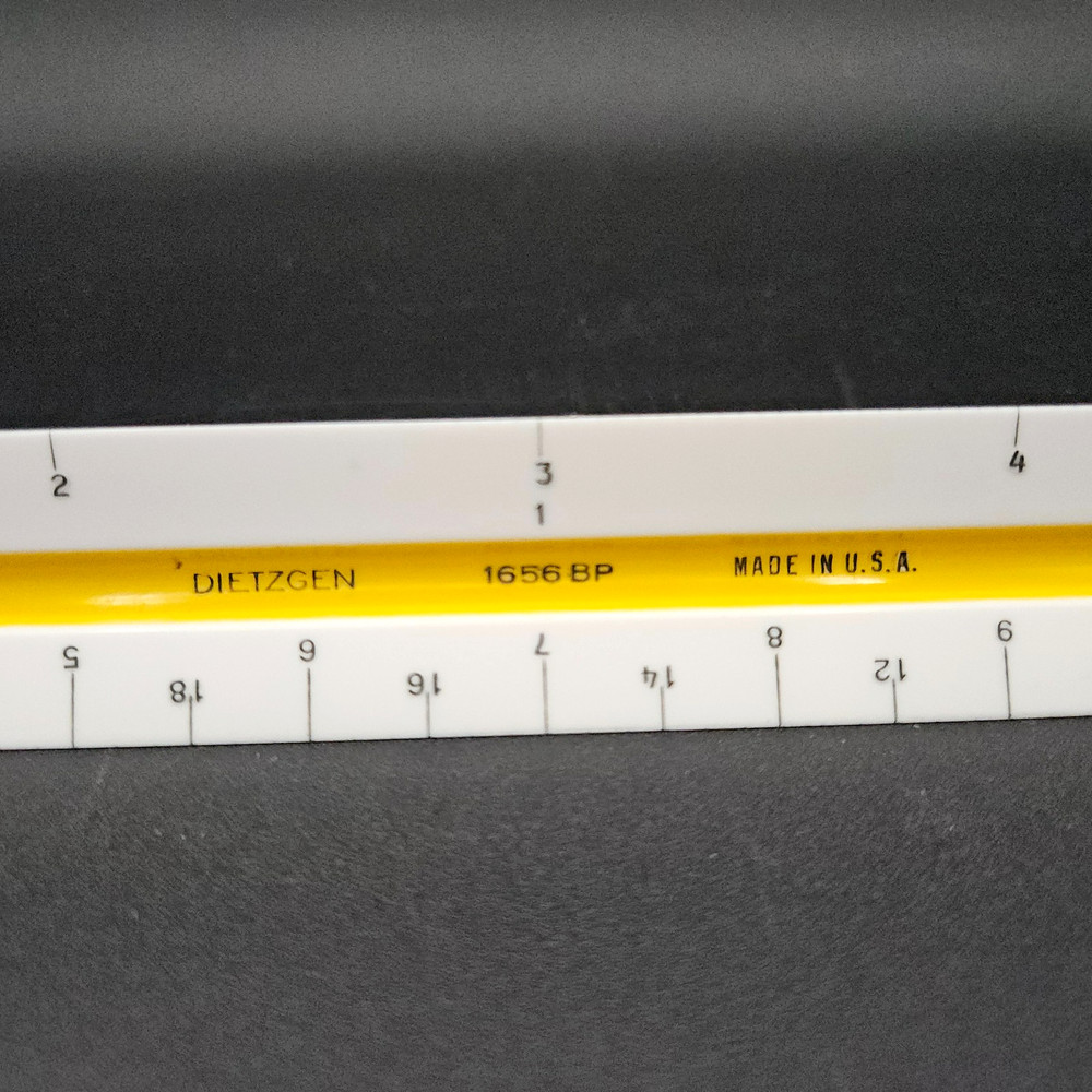 Vintage Dietzgen 1656 BP Triangular Scale Ruler Architecture Drafting