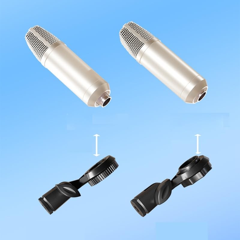 2 Pack Condenser Microphone Clip Holder with 7/8 Thread Mount Condenser Mic H...
