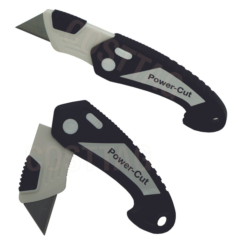 4-Pack Folding Utility Knife Box Cutter, Quick Change Blade with Lock Blade