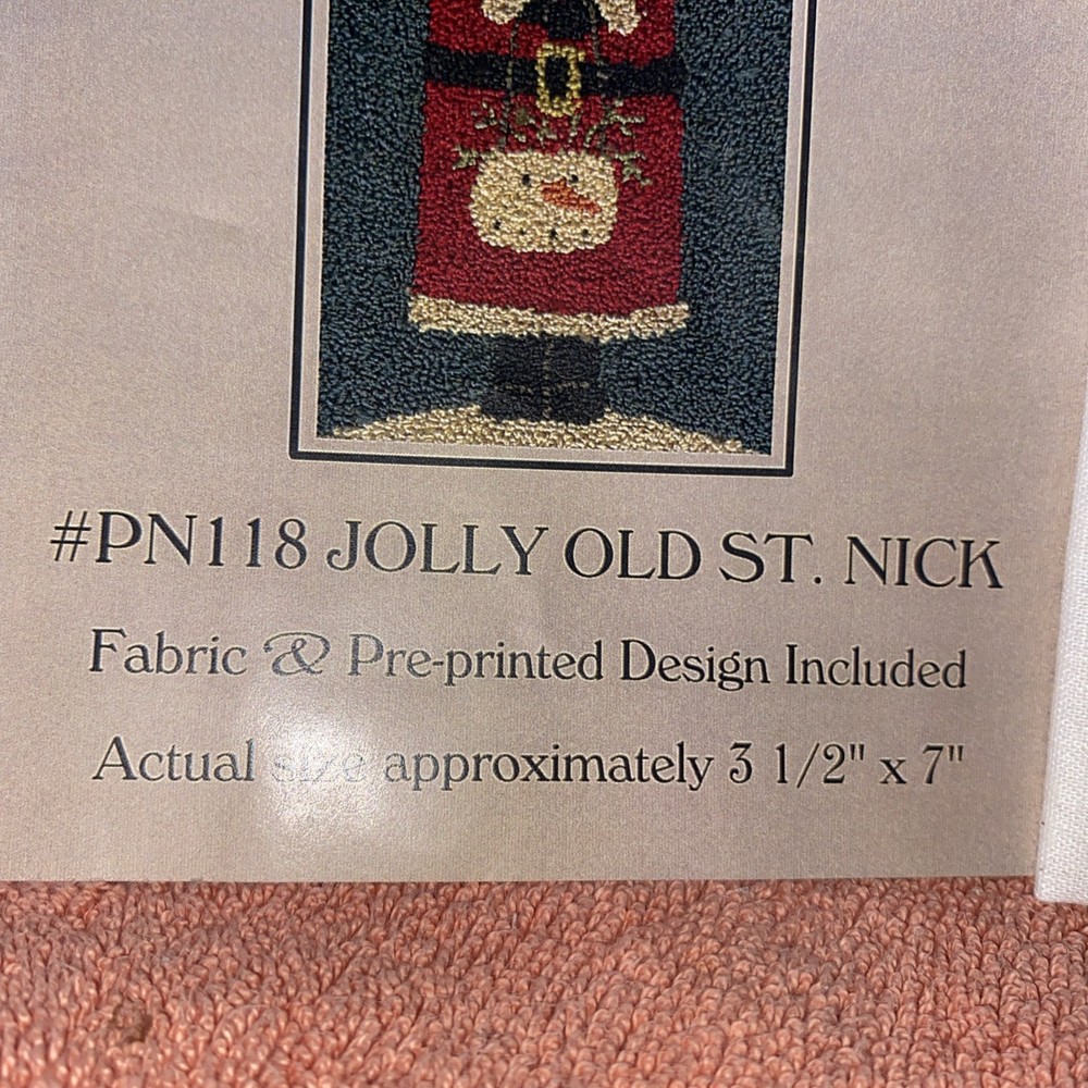 With Thy Needle & Thread Punchneedle “Jolly Old St Nick” Size 3.5x7” Red NIP
