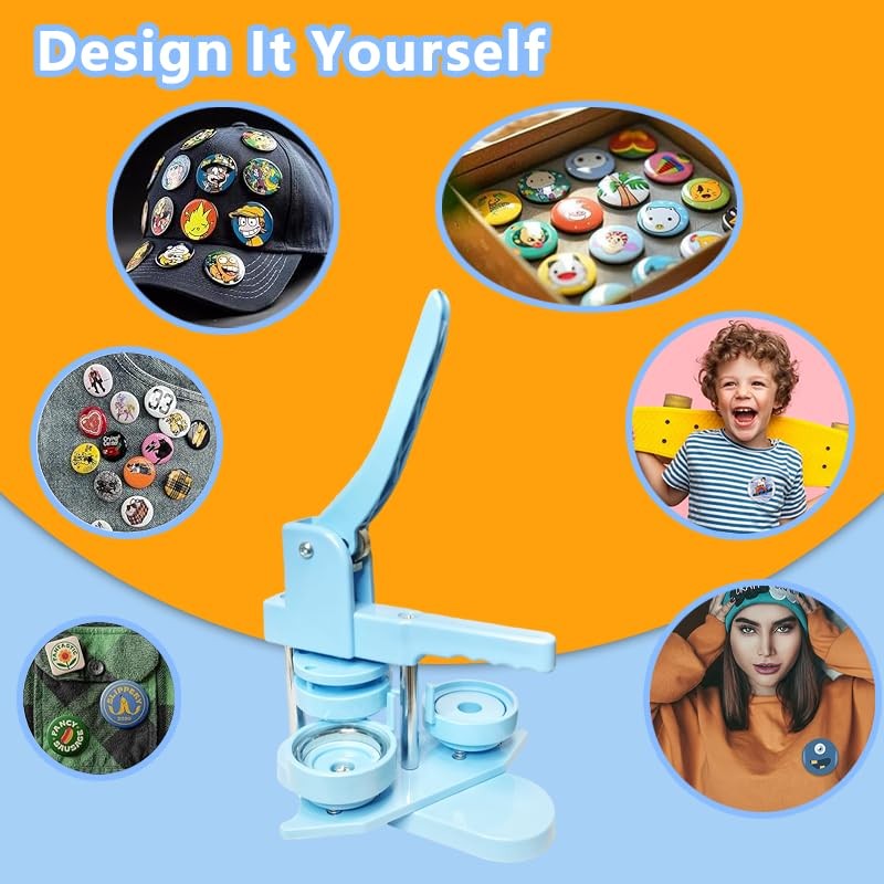 Button Maker Machine, Button Pin Maker (3rd Gen) 2.25 in Light Blue