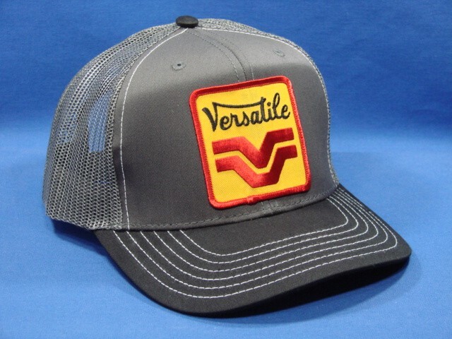 Versatile Tractor Hat - Black/White/Gray Mesh - Square Logo - Snapback