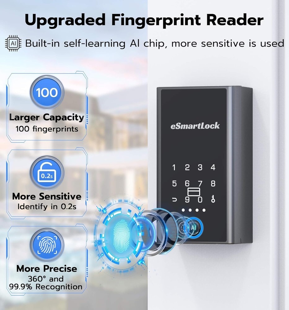 Anweller Lock Box for Keys with Code, Fingerprint RFID Smart Bluetooth Key Hider