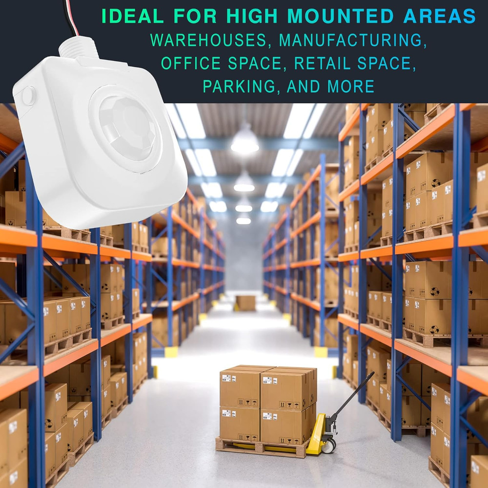 Ceiling Occupancy Motion Sensor, Passive Infrared Technology, High Bay Fixture M