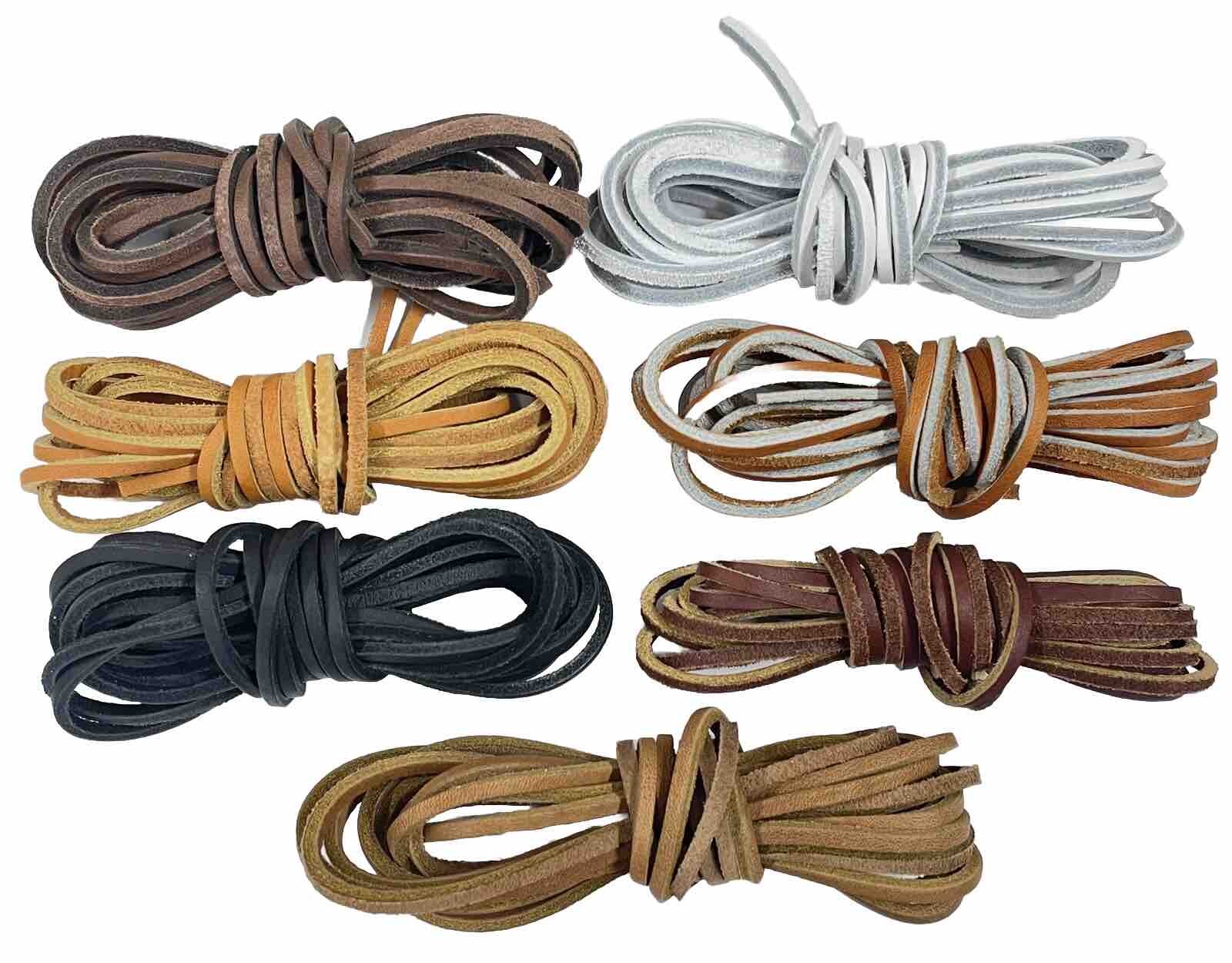 LEATHER LACES - 1/8" X 72" Rawhide Shoe Lace String Shoelace Bootlace Cord