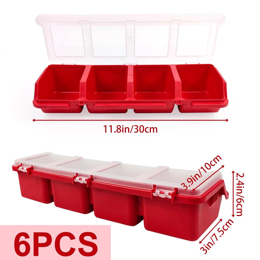 6 Pcs Screw Organizers Storage Bins with Lids, Plastic Stackable Hardware Org...