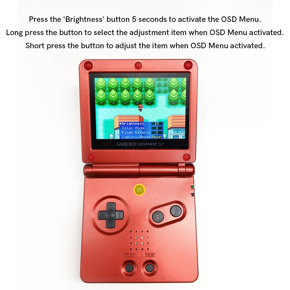 Gameboy Advance SP IPS V5 Pre-Laminated LCD Screen Backlight Kits No Cut Shell