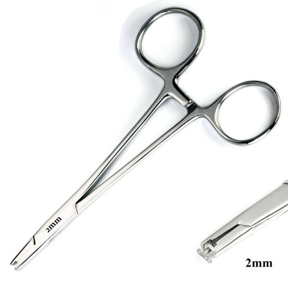 2mm Micro Dermal Insertion Surface Anchor Forceps 5" long Pierce Piercing Tool