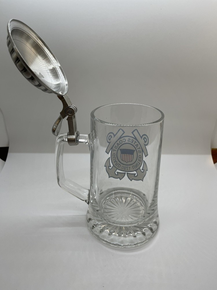 Beer Stein US Coast Guard Glass Barware