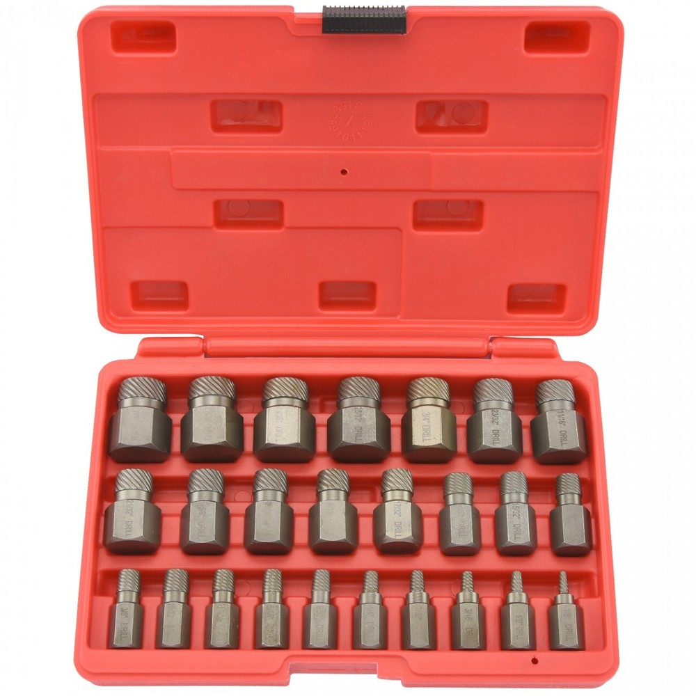 25pcs Multi-Spline Screw Extractor Easy Out Set Bolt Broken Stud Remover