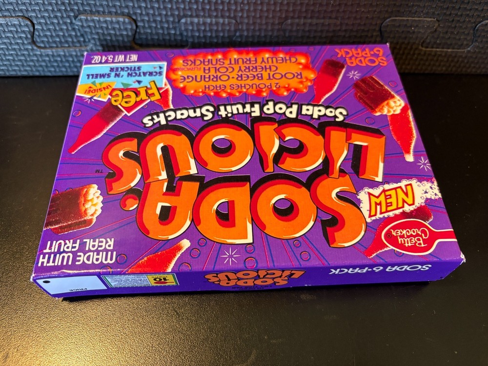 Soda Licious fruit snacks - Empty custom design display box