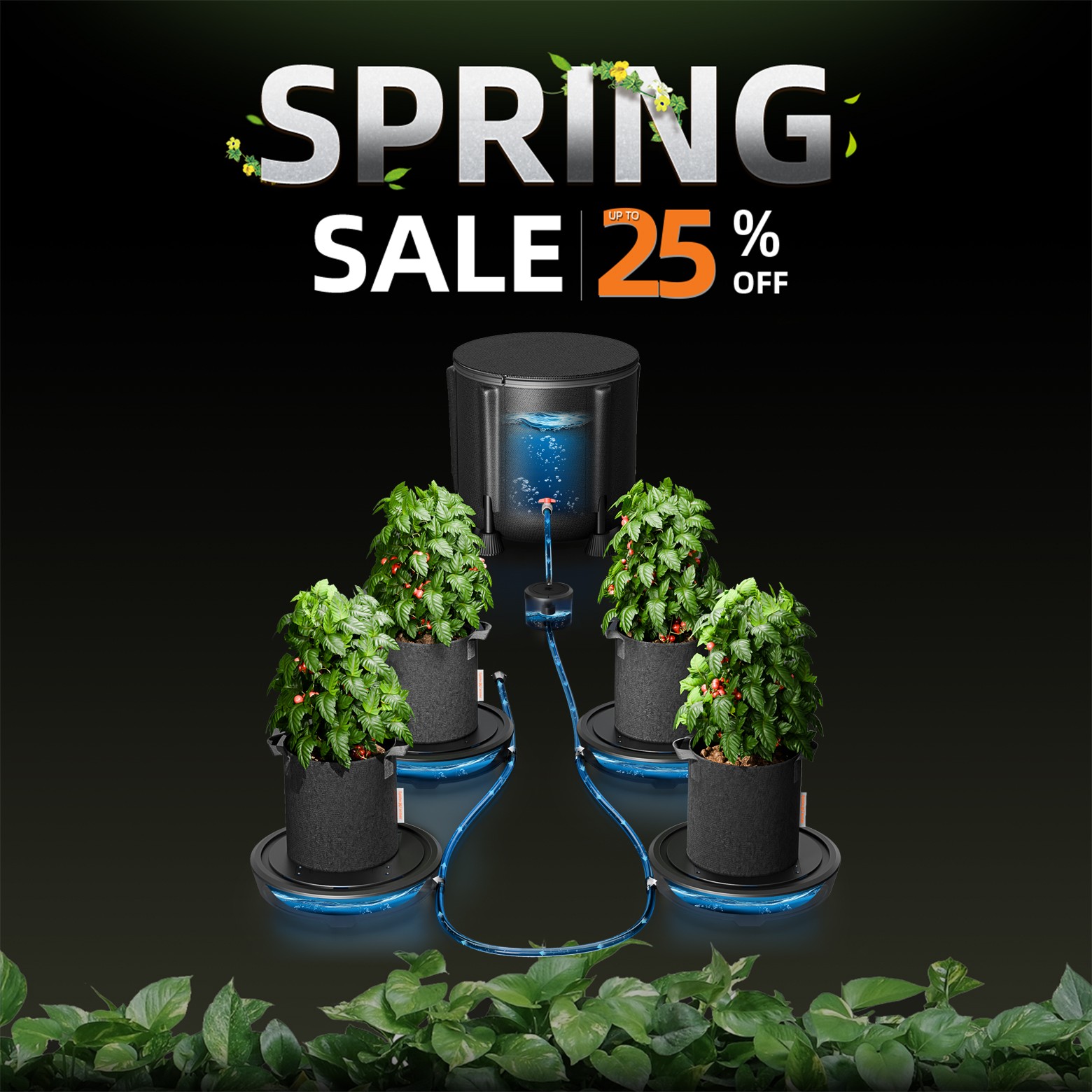 Spider Farmer 4Pack Self-watering Capillary Tray Kits for Greenhouse/Grow Tent