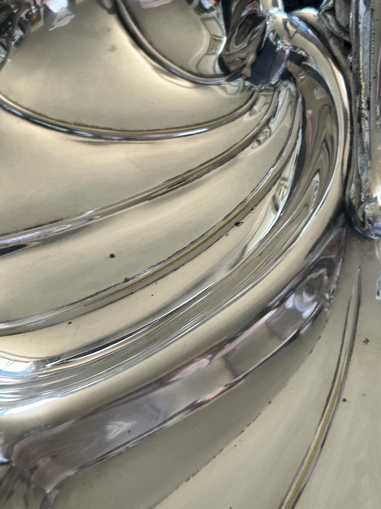 Leaf Styled Silver Plate Serving Tray From An Identified Maker ￼