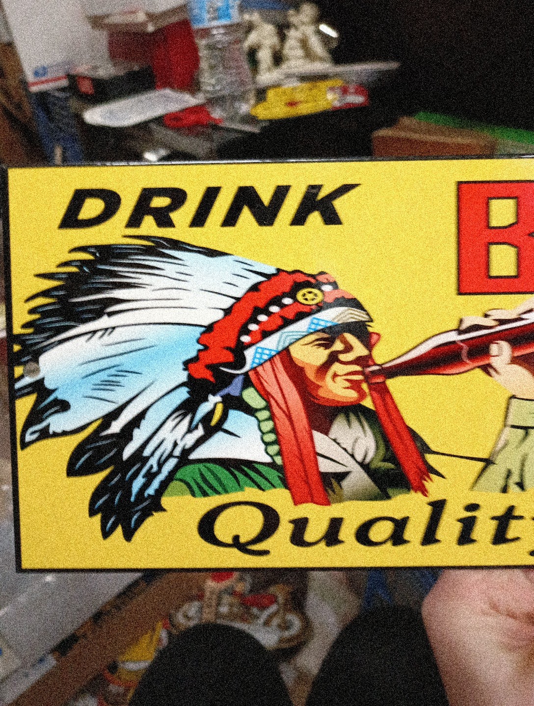 Porcelain Drink Big Chief Soda Water Sign